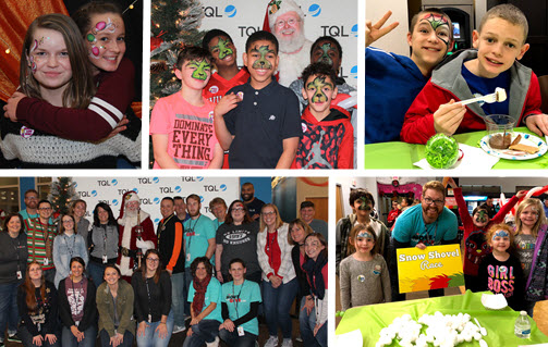 Collage Of Pictures From The TQL Boys And Girls Club Christmas Party