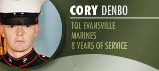 Photo Of Cory Denbo With His Marine Description To The Right Of It